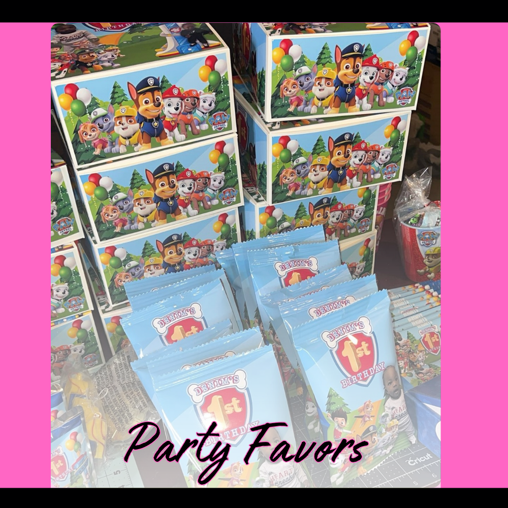 CUSTOM PARTY FAVORS
